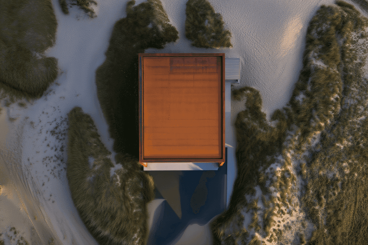 Aerial view of modern luxury estate